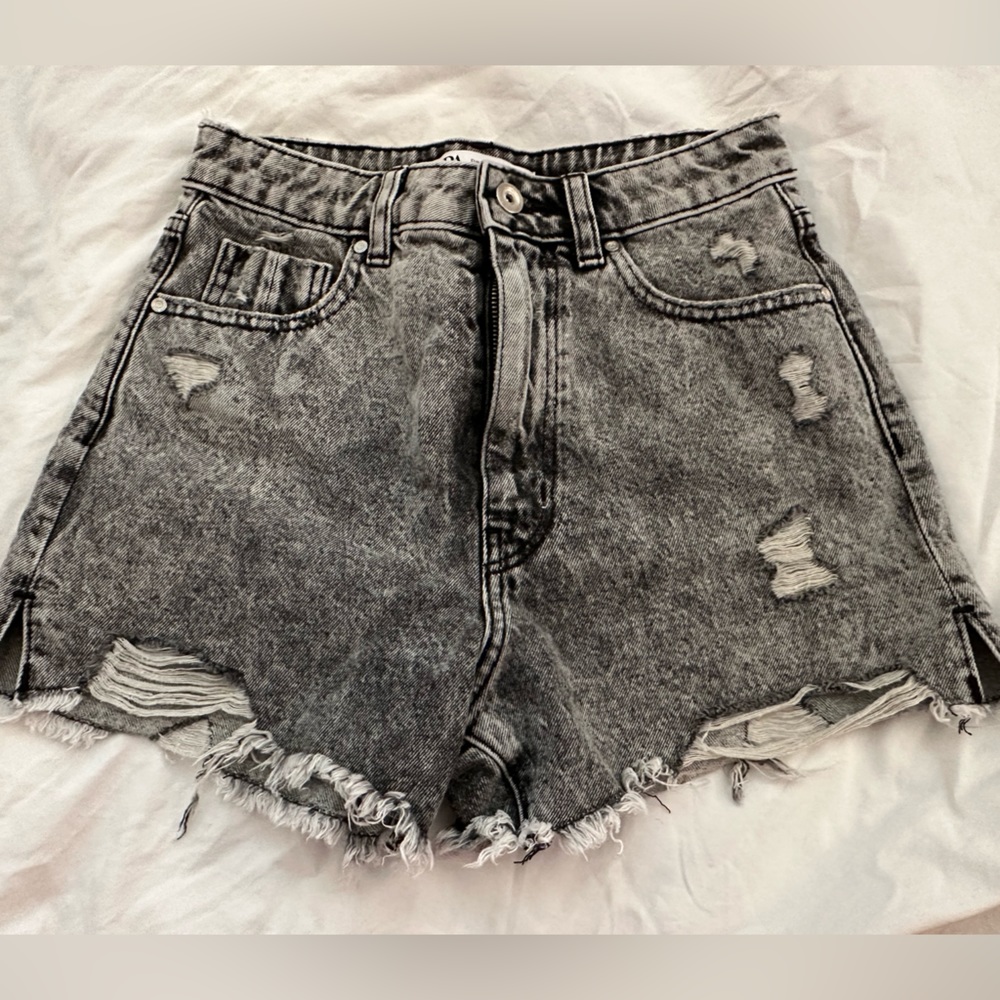 Zara high rise jean shorts